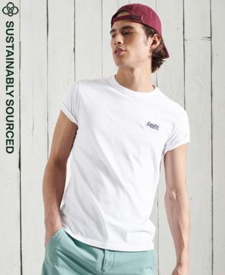 Superdry Homme T-shirt Vintage Brodé en Coton bio Blanc Taille: XS