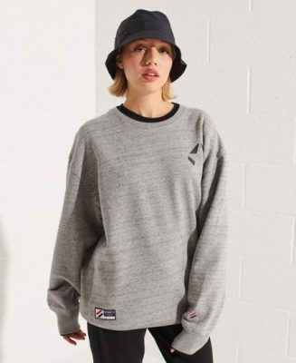 Superdry Femme Sweat Ras-du-cou OverTaille Strikeout Gris Clair Taille: XS/S