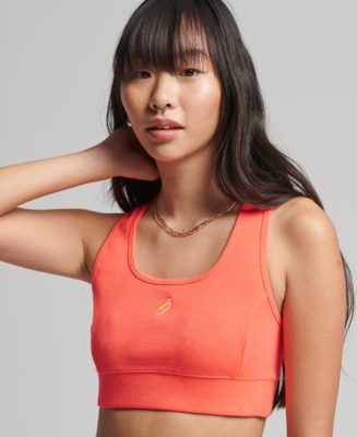 Superdry Femme Top Court Code Surplus Corail Taille: 42