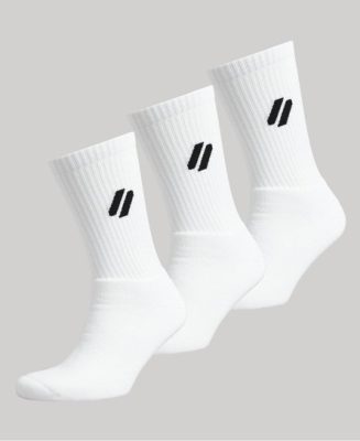 Superdry Homme Sport Chaussettes Coolmax Crew Blanc Taille: S/M