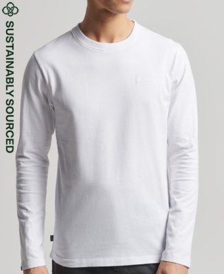 Superdry Homme Haut Brodé Vintage Logo en Coton bio Blanc Taille: M