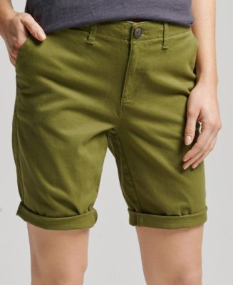 Superdry Femme Short Chino City Vert Taille: 34