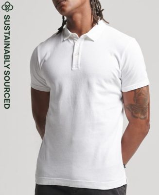 Superdry Homme Polo en Jersey de Coton bio Studios Blanc Taille: Xxl