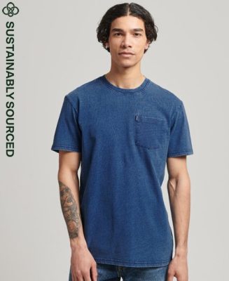Superdry Homme T-shirt Vintage Indigo en Coton Biologique Bleu Taille: L