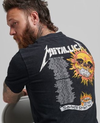 Superdry Homme T-shirt Metallica en édition Limitée Noir Taille: XS