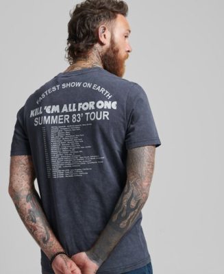 Superdry Homme T-shirt Metallica en édition Limitée Noir Taille: XL