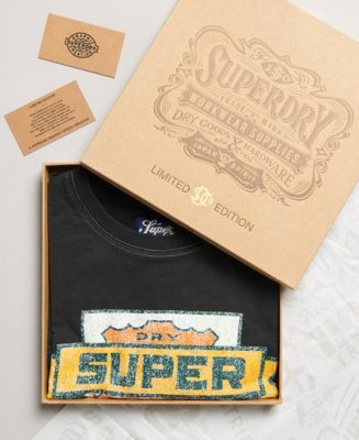 Superdry Homme T-shirt Classique Vintage 07 Rework Édition Limitée Noir Taille: S