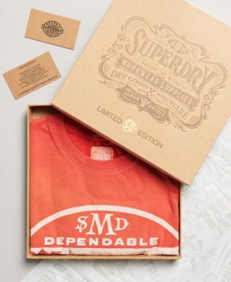 Superdry Homme T-shirt Classique Vintage 06 Rework Édition Limitée Rouge Taille: M