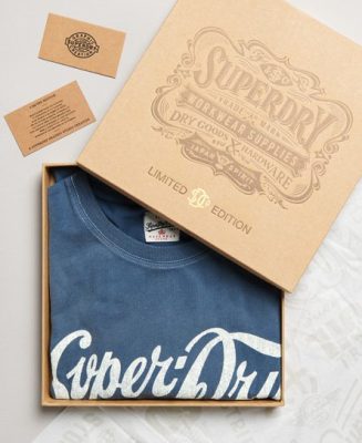 Superdry Homme T-shirt Classique Vintage 04 Rework Édition Limitée Bleu Taille: S