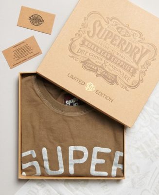 Superdry Homme T-shirt Classique Vintage 07 Rework Édition Limitée Gris Foncé Taille: XL