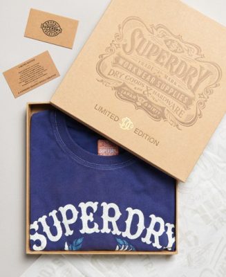 Superdry Homme T-shirt Classique Vintage 06 Rework Édition Limitée Bleu Marine Taille: L