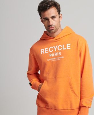 Superdry Homme Sweat à Capuche Recycled City Orange Taille: XS/S