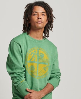 Superdry Homme Sweat Ras-du-cou Athletic Club Vert Taille: XS