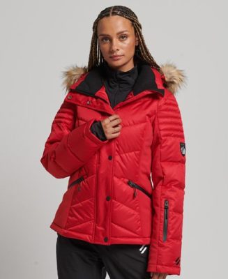 Superdry Femme Sport Doudoune Snow Luxe Rouge Taille: 36