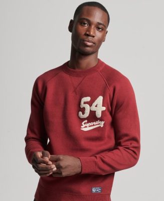 Superdry Homme Pull Ras-du-cou Varsity Rouge Taille: S