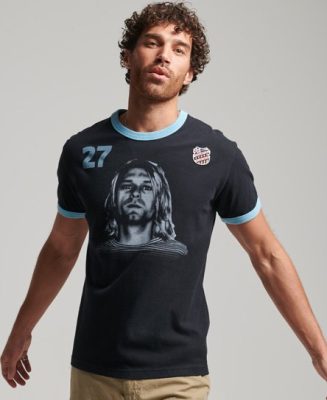 Superdry Homme T-shirt à Motif et Bordures Contrastantes Ringspun Allstars KC Noir Taille: Xxl