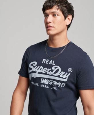 Superdry Homme T-shirt à Logo Vintage Bleu Marine Taille: M