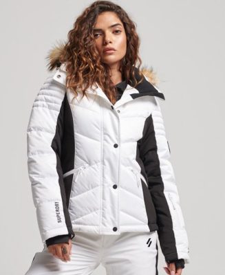 Superdry Femme Sport Doudoune Snow Luxe Blanc Taille: 40