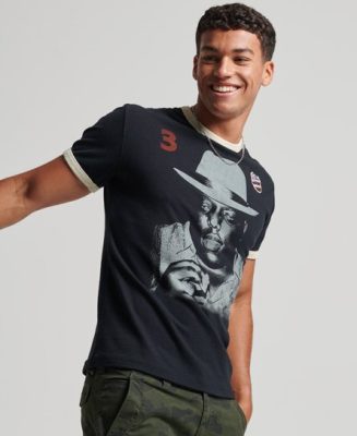 Superdry Homme T-shirt à Motif et Bordures Contrastantes Ringspun Allstars Noir Taille: M