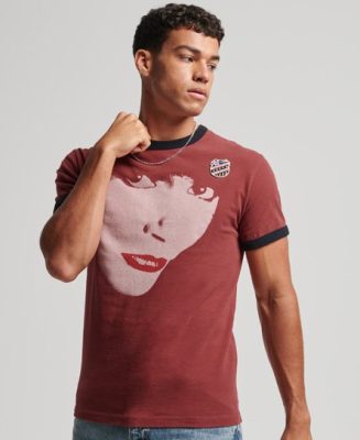 Superdry Homme T-shirt à Motif Ringspun Allstars KB Rouge Taille: S