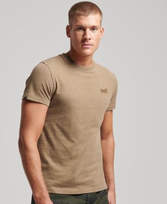 Superdry Homme T-shirt Essential Logo en Coton bio Marron Taille: XS