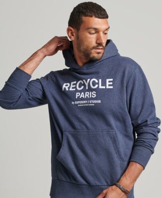 Superdry Homme Sweat à Capuche Recycled City Bleu Taille: XS/S