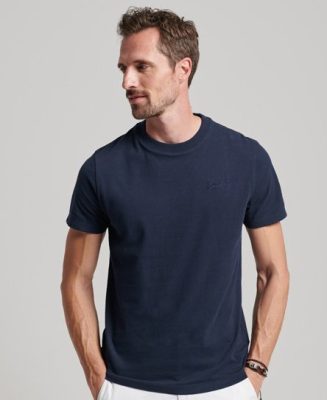 Superdry Homme T-shirt Essential Logo en Coton bio Bleu Marine Taille: XS
