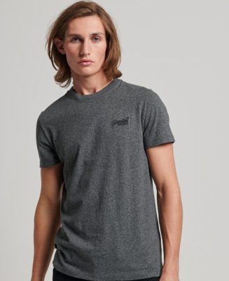Superdry Homme T-shirt Essential Logo en Coton bio Gris Foncé Taille: S