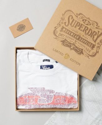 Superdry Homme T-shirt Classique Vintage 08 Rework Édition Limitée Blanc Taille: M