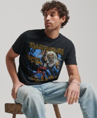 Superdry Homme T-shirt Iron Maiden x en édition Limitée Noir Taille: XL