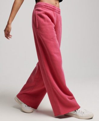 Superdry Femme Pantalon de Survêtement Large Délavé Rose Taille: 36
