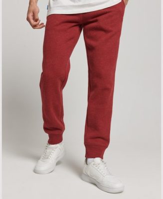 Superdry Homme Pantalon de Survêtement Chevilles Resserrées Vintage Logo Brodé Rouge Taille: L