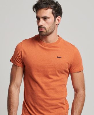 Superdry Homme T-shirt Essential Logo Micro en Coton bio Orange Taille: S