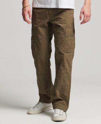 Superdry Homme Pantalon Cargo Baggy en Coton Biologique Kaki Taille: 29/32
