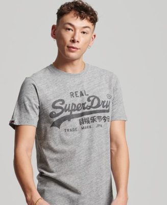Superdry Homme T-shirt à Logo Vintage Gris Taille: Xxl