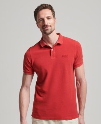 Superdry Homme Polo Destroyed Rouge Taille: XL
