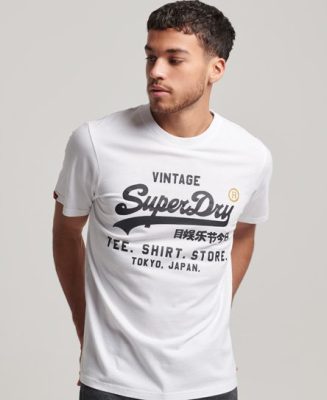 Superdry Homme T-shirt Classique Vintage Logo Store Blanc Taille: Xxl