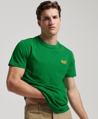 Superdry Homme T-shirt Brodé Vintage Logo Vert Taille: M