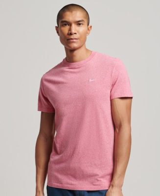 Superdry Homme T-shirt Essential Logo Micro en Coton bio Rose Taille: L