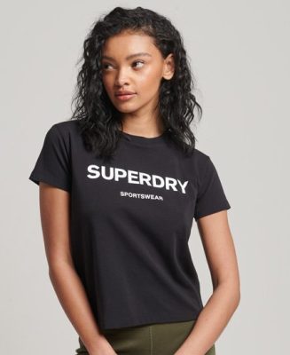 Superdry Femme T-shirt à Motif Années 90 Noir Taille: 36