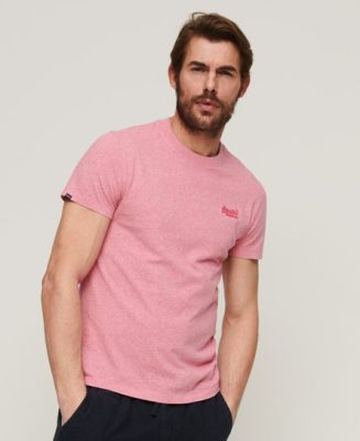 Superdry Homme T-shirt Essential Logo en Coton bio Rose Taille: XS