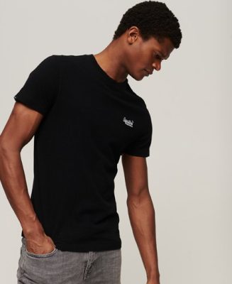 Superdry Homme T-shirt Essential Logo en Coton bio Noir Taille: L