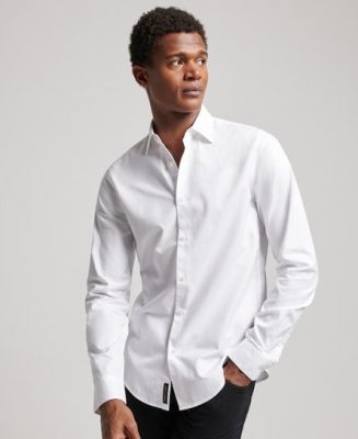 Superdry Homme Chemise en Sergé de Coton Blanc Taille: XL