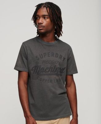 Superdry Homme T-shirt Vintage Copper Label en Coton Biologique Noir Taille: S