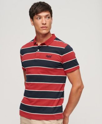 Superdry Homme Polo Rayé en Jersey CRÈME Taille: S