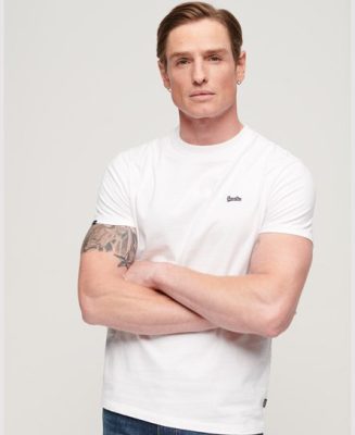 Superdry Homme T-shirt Essential Logo Micro en Coton bio Blanc Taille: S
