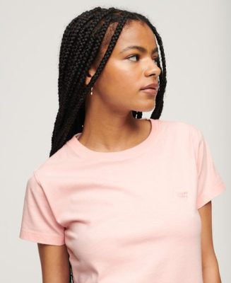 Superdry Femme T-shirt Essential à Logo Années 90 Rose Taille: 40