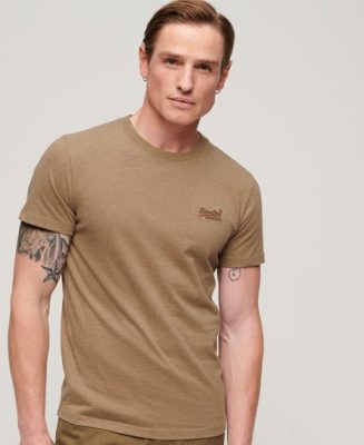 Superdry Homme T-shirt Essential Logo en Coton bio Marron Taille: M