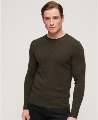 Superdry Homme Pull Ras-du-cou Essential Vert Taille: S