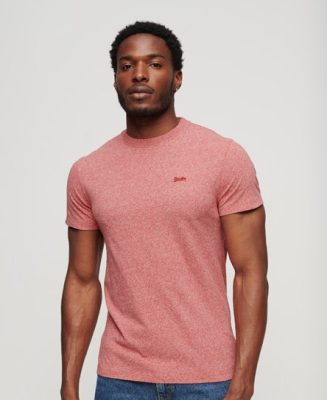 Superdry Homme T-shirt Essential Logo Micro en Coton bio Rouge Taille: M